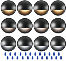 CLOUDY BAY [12 Pack] 3CCT Low Voltage LED Deck Lights Outdoor,2700K/3500K/500...