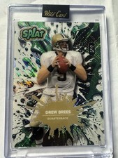 🔥DREW BREES 2024 Wild Card Splat Encased Green Shimmer #d /12 SSP Legend