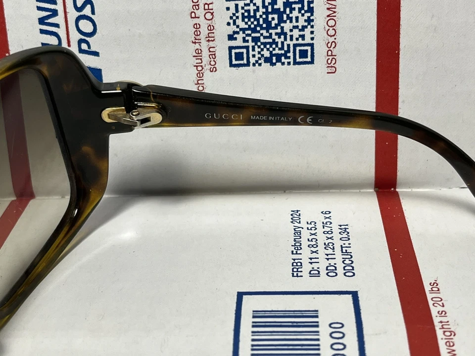 RARO BONITO! Gafas de sol GUCCI marrón negro rojo verde rayas GG dorado 3166/S Foto 4 de 4