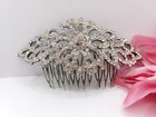 VINTAGE LARGE RHINESTONE DECORATIVE HAIR COMB~METAL~UP DO HAIR ACCESSORY