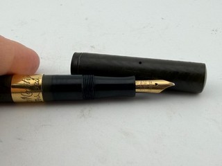 Lovely Rare Vintage Waterman's 52 Fountain Pen Black HR 14ct Gold Nib