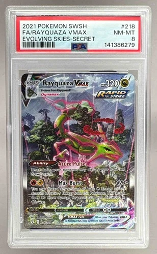 6279 Rayquaza VMAX 2021 Pokemon Sword & Shield Evolving Skies #218 PSA 8