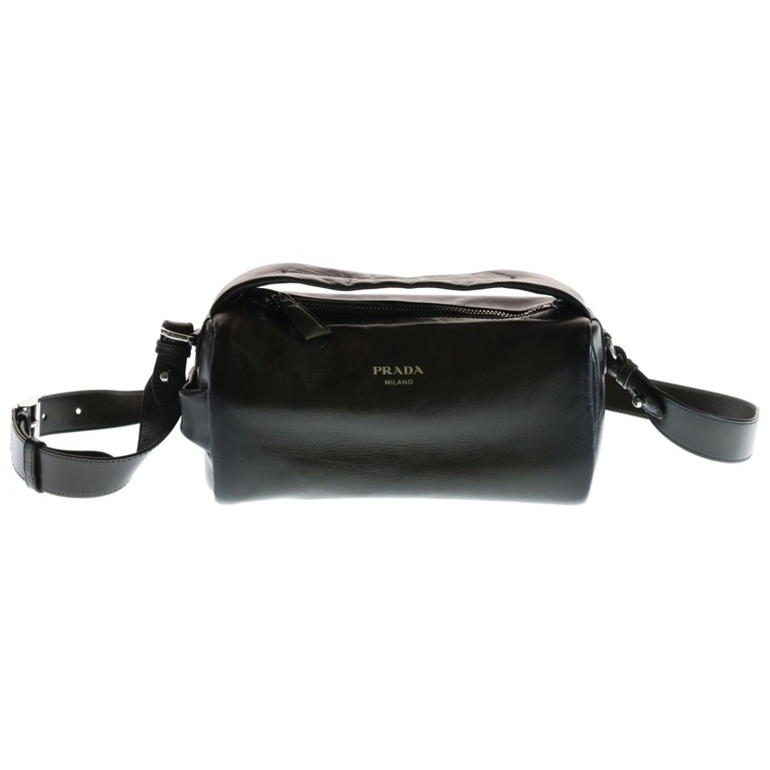 PRADA Nappa Leather 2-way Bag Shoulder Handbag Khaki Green 2VH188 Silver Used 5d