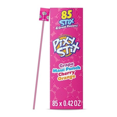 Pixy Stix Candy Variety Pack 85 Count Fruity Flavors Grape Cherry Orange
