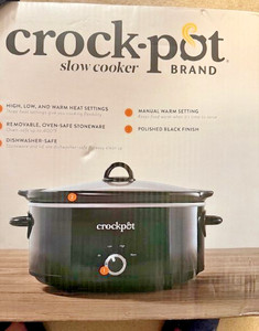 Crock-Pot Classic Slow Cooker 7 Qt Black Finish New in Box