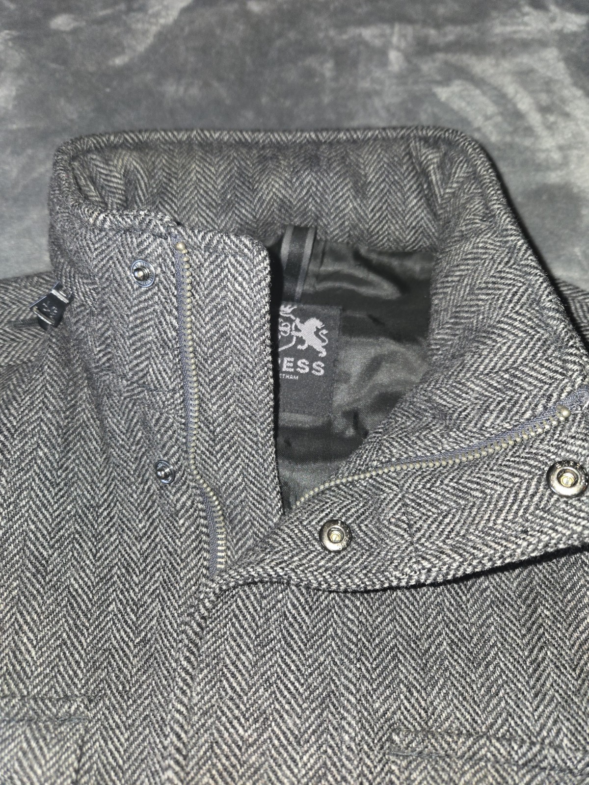 Exoress Pea Coat Herringbone Size Medium - image 4