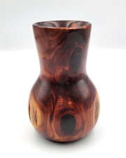Vintage Handcrafted Turned Natural Wood Vase 4.25" Felt Bottom