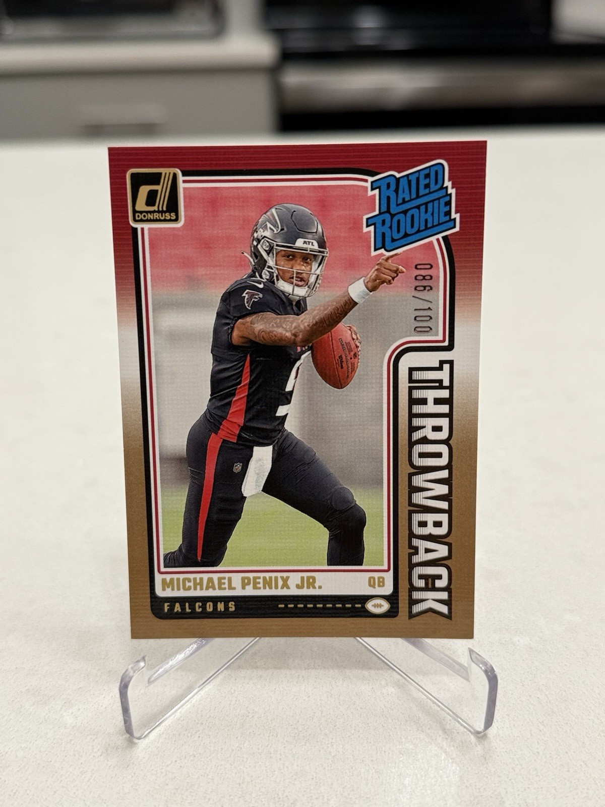 2024 Panini Donruss Rated Rookies Throwback Michael Penix Jr. #3 Studio /100