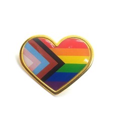 Pride Heart Pin Rainbow Progress Flag LGBTQ Love Equality Unity Inclusion Gift