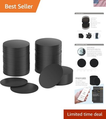 Versatile 30PC NFC Coin Tags - 25mm Black Reusable PVC Cards for NFC Devices