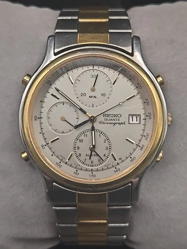 Vintage Seiko 7T32-6A59 Quartz Chronograph Alarm Watch - Tachymeter