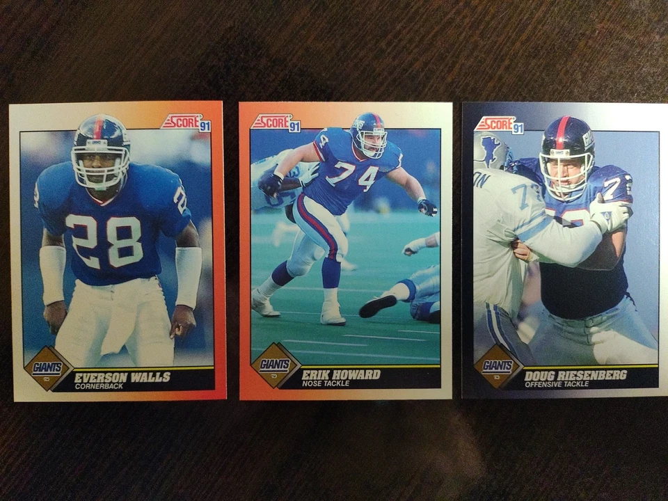 1991 Score - Roberts, Johnson, Howard, Walls, Riesenberg, Meggett - N.Y. Giants - Image 4 of 4