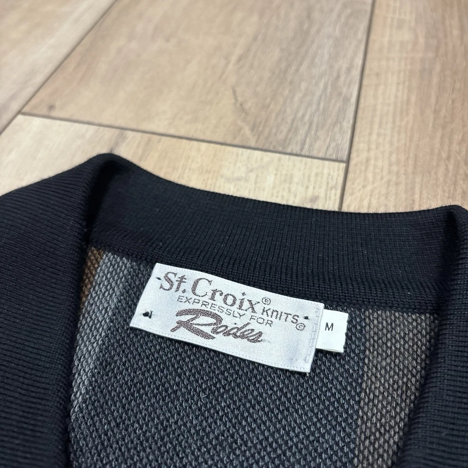 Suéter St Croix Para Hombres Mediano M Elegante Pullover de Lana Cuello Botón EE. UU. De Colección Foto 3 de 4