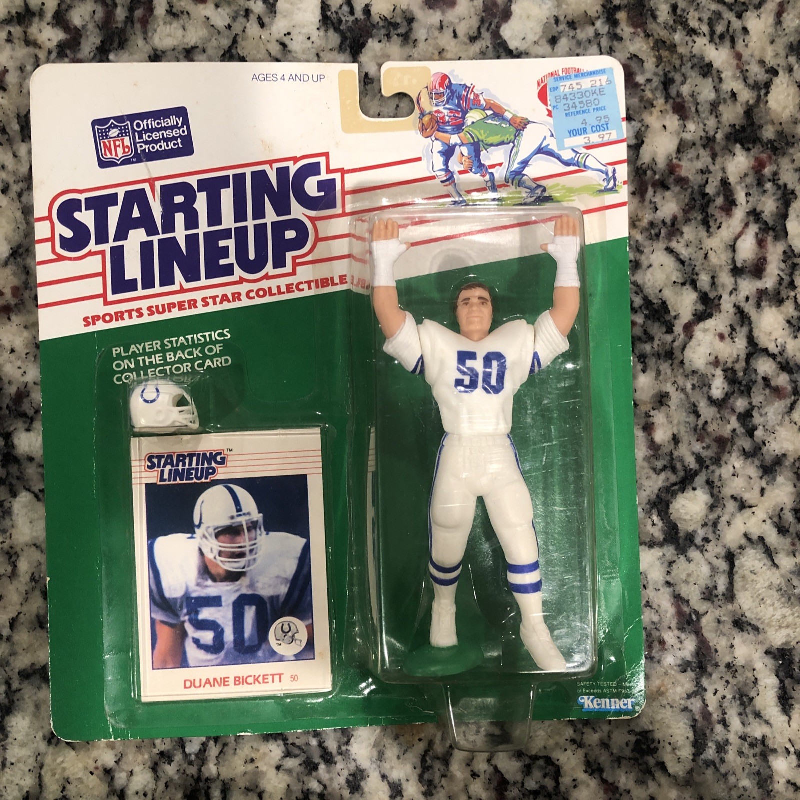 1988 Starting Lineup Duane Bickett new in package. Super Rare