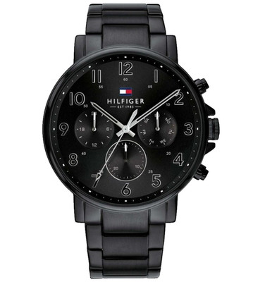 TOMMY HILFIGER DANIEL CHRONOGRAPH 1710383 BLACK DIAL & BRACELET 46MM MENS WATCH