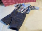 VTG. 1983 COLECO/CABBAGE PATCH DENIM JEANS & PLAID  SHIRT, NO DOLL, TAIWAN, CY