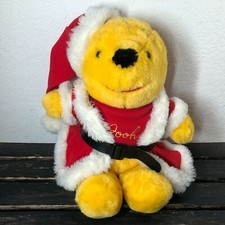 Winnie The Pooh Plush Doll Toy Christmas Santa Vintage Collectible Detached Hat