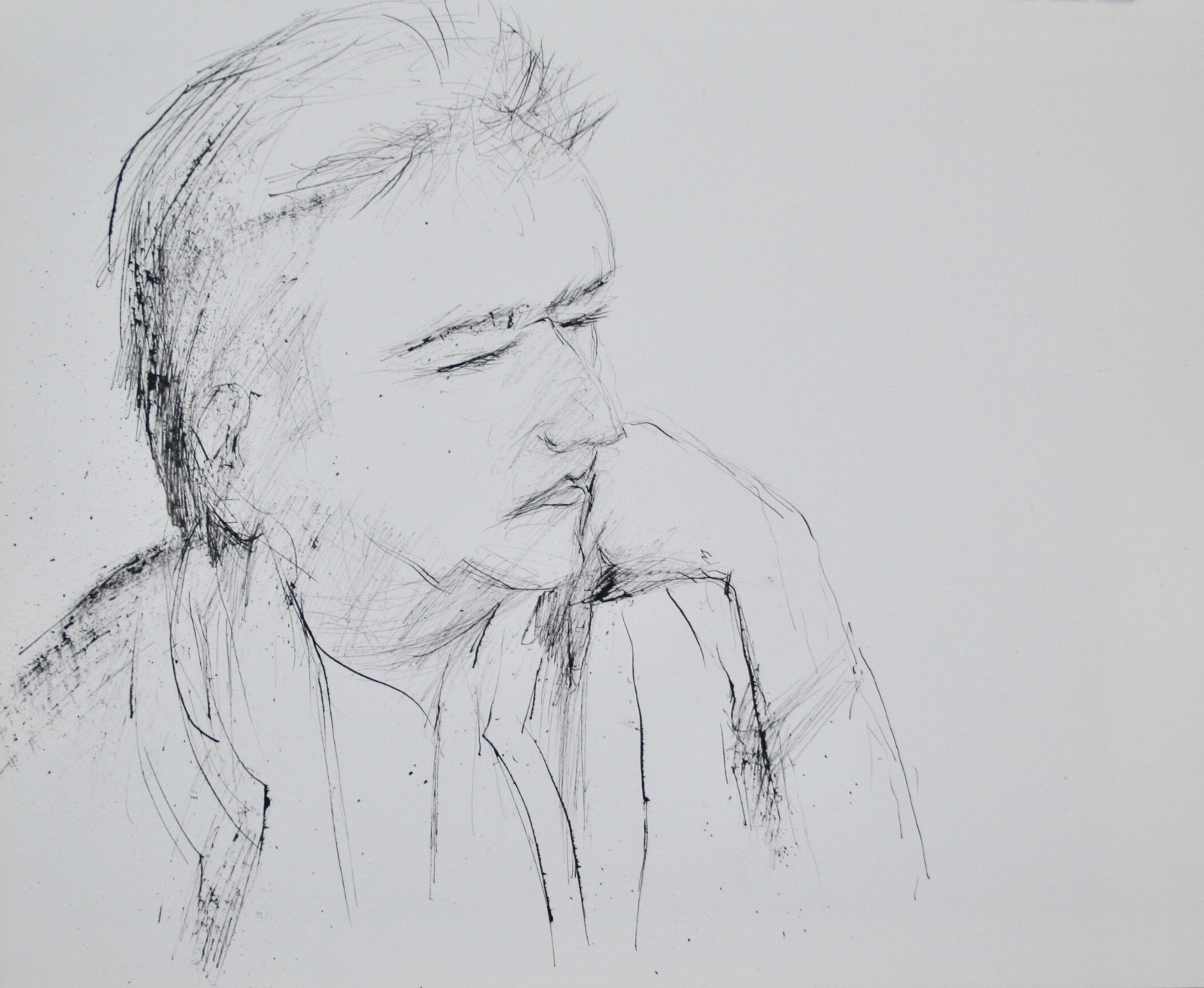Guy Bardone - Original Drawing - Ink - Portrait of René Genis 3