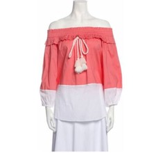 MISA LOS ANGELES OFF-THE-SHOULDER COLORBLOCK BLOUSE TOP MADE IN USA