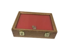 Oak Wood Display Case 9 x 12 x 3 for Arrowheads Knifes Collectibles & More  