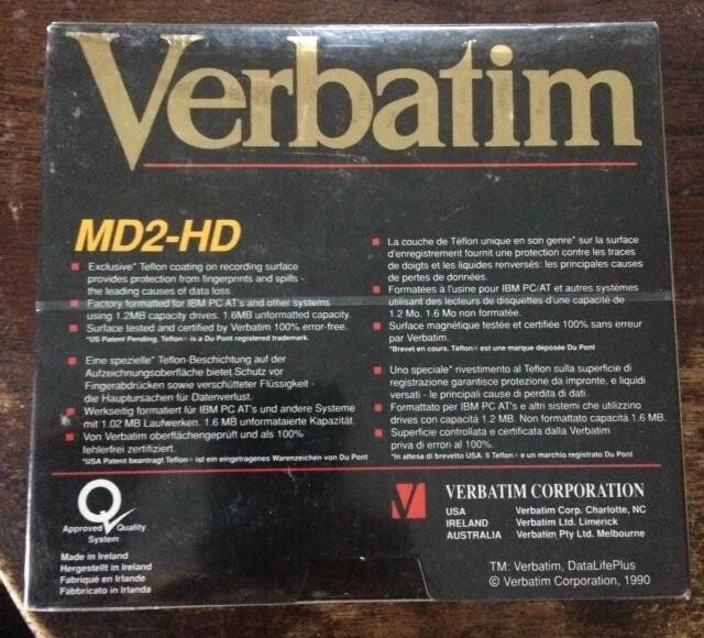 De colección Verbatim Data Life Plus MD2-HD CAJA SELLADA IBM 1990 Foto 2 de 2