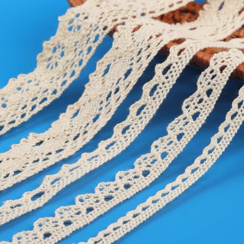 Cotton Crochet Lace Trim Scalloped White or Cream Embellishing Sewing 8-55mm - Picture 2 of 54