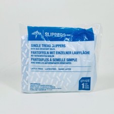 Medline SLIPPER, SINGLE TREAD, 1 SZ FITS MOST, BLUE One Pair