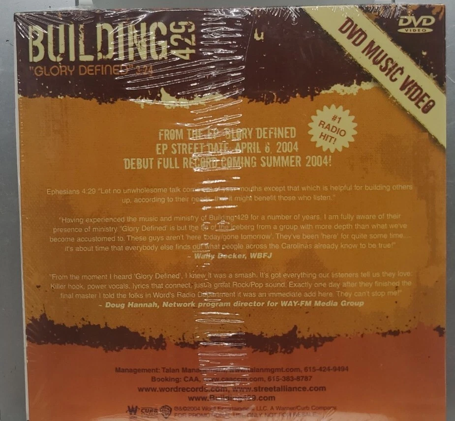 Building 429 Glory Defined  PROMO DVD MIMUSIC VIDEO 2004 Word Sealed Foto 2 de 2