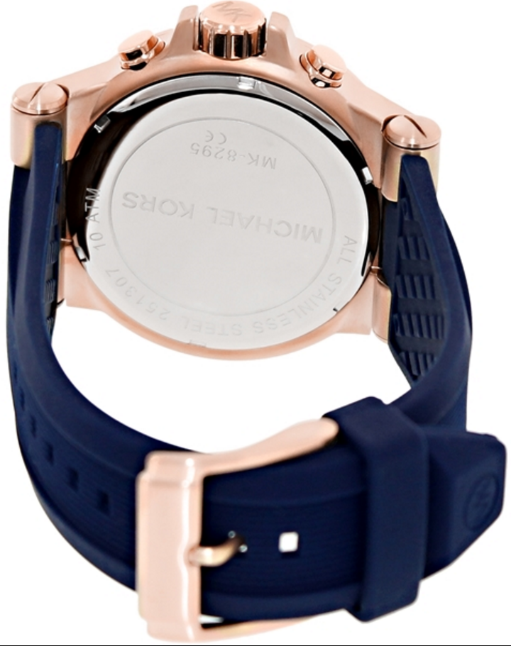 Michael Kors Chronograph Dylan Navy Silicone Strap MK8295 Men's Watch -  CityWatches.co.uk