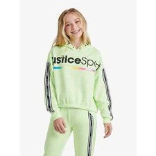 Justice sports hoodie, girls size XL 16-18, green, LIME Long sleeves NWT