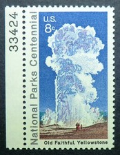 1453 MNH 1972 8c Old Faithful PNS Yellowstone National Park Wyoming geyser 