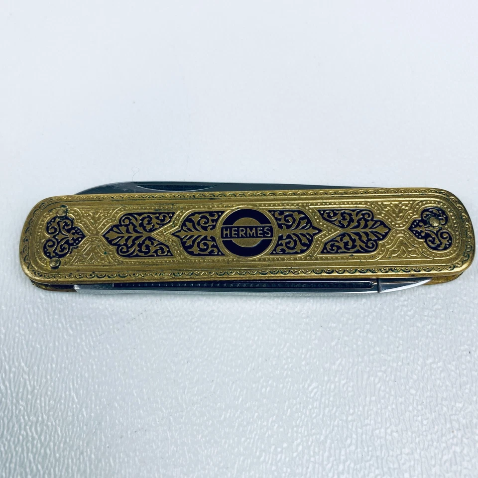 VTG HERMES Walter Kayser Solingen Rostfrei Germany Knife 2 Blade File Leather - Image 4 of 4