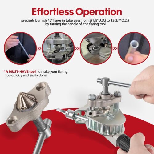 945TH-BPD 45° Manual Rotary Flaring Tool for Soft Metal Tubing 1/8" - 3/4" O.D - Picture 7 of 7