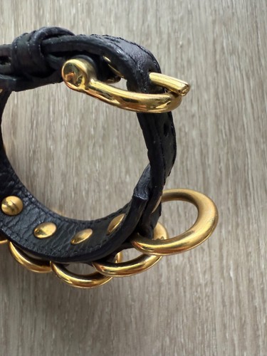 Burberry London Black and Gold Chain Buckle Bracelet USED Designer Made in Italy - Picture 2 of 10