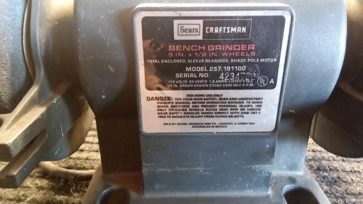 sears craftsman bench grinder 5 1 2 Mod. 257.191100 Tested