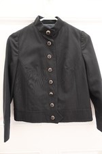 Vintage Black Jacket - Mod Goth Moto Style with Cool Buttons - See Photos