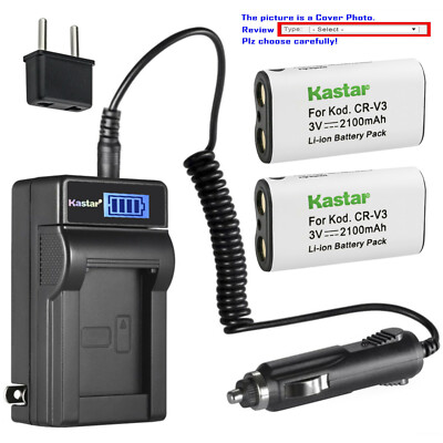 Kastar Battery LCD AC Charger for Toshiba CR-V3 CRV3 & Toshiba PDR-M71 PDR-M81