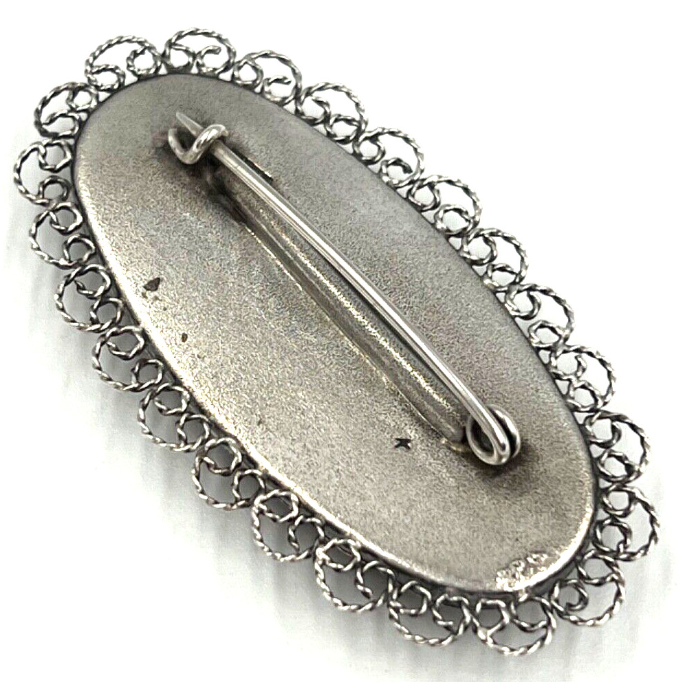 Large Antique Victorian Solid Silver Natural Agat… - image 7