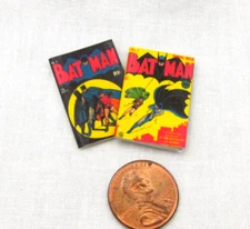 BATMAN COMIC Books 2 Pc Miniatures Illustrated Readable 1:12 Scale DC