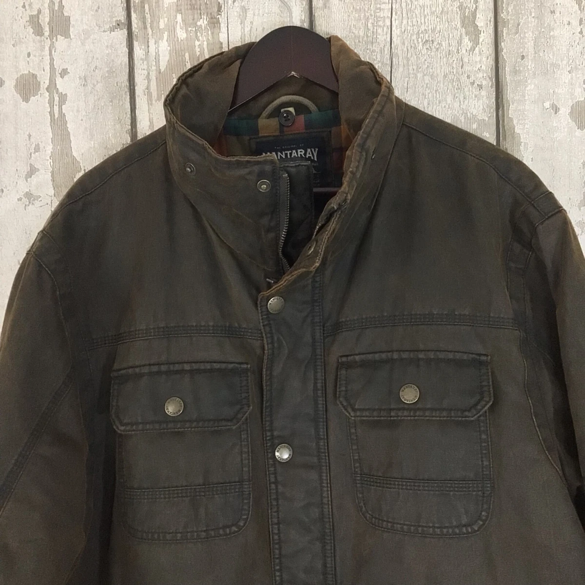 Mantaray brown waxed biker cheap jacket