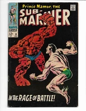 SUB-MARINER 8 - VG/F 5.0 - BATTLING THING - LADY DORMA - CLASSIC COVER (1968)