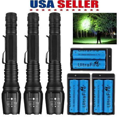 48000LM Police Tactical XMK 3x T6 LED 5 Modes Flashlight Torch Lamp G