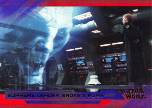 Star Wars Last Jedi Series 2 PURPLE PARALLEL BASE Karta #10 / SNOKE'S FURY - Zdjęcie 1 z 2