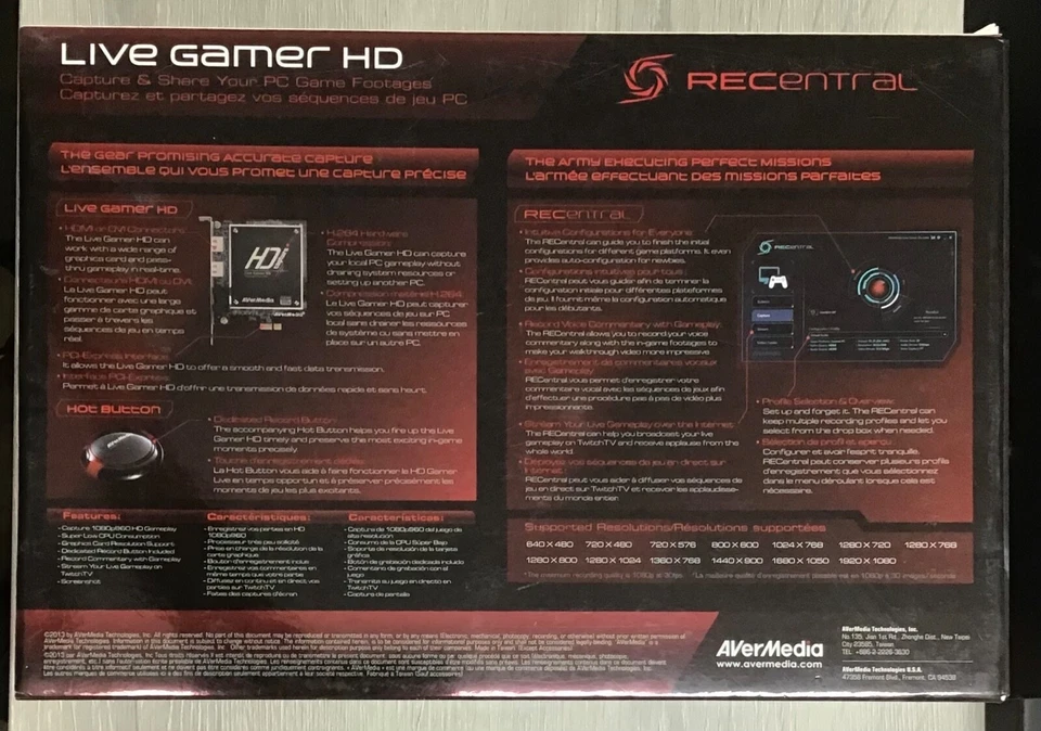 AverMedia  C985 & C985Q Recentral Live Gamer HD & Hot Button - PRE OWNED - Image 2 of 4