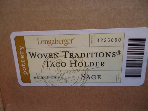NOS LONGABERGER WOVEN TRADITIONS CORNFLOWER BLUE/PAPRIKA/SAGE TACO HOLDER SET - Picture 8 of 8