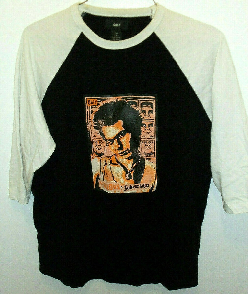 Sid Vicious baseball shirt L Shepard Fairey Obey Giant Subversion 