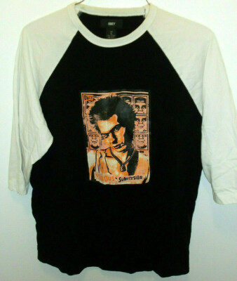 Sid Vicious baseball shirt L Shepard Fairey Obey Giant Subversion