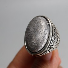 Anillo de meteorito Muonionalusta, regalo, regalo de aniversario, anillo de meteorito, Adjusta