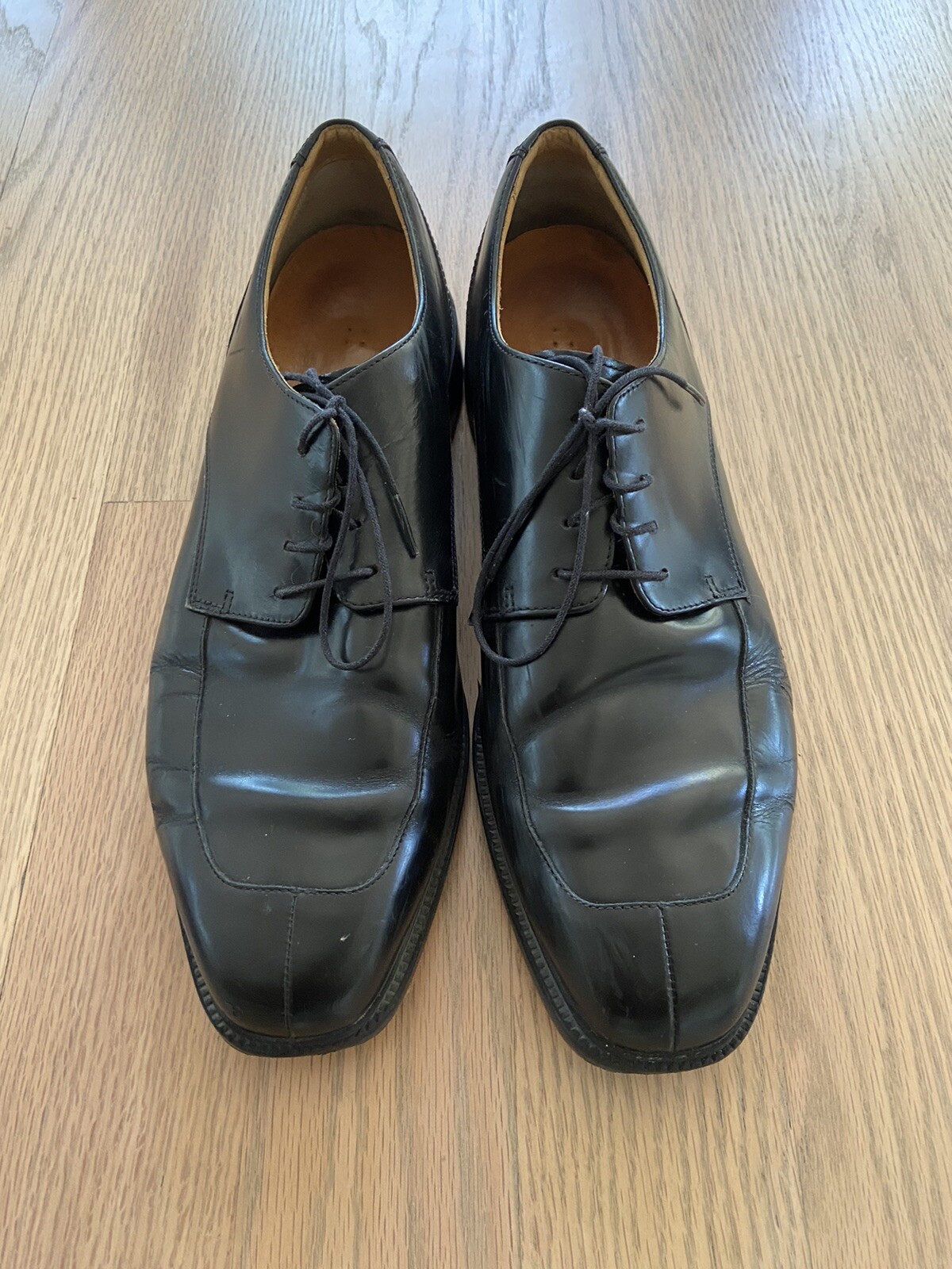 SAOLA ROCKPORT scarpe eleganti grembiule punta Oxford pelle nera uomo taglia 12 usate