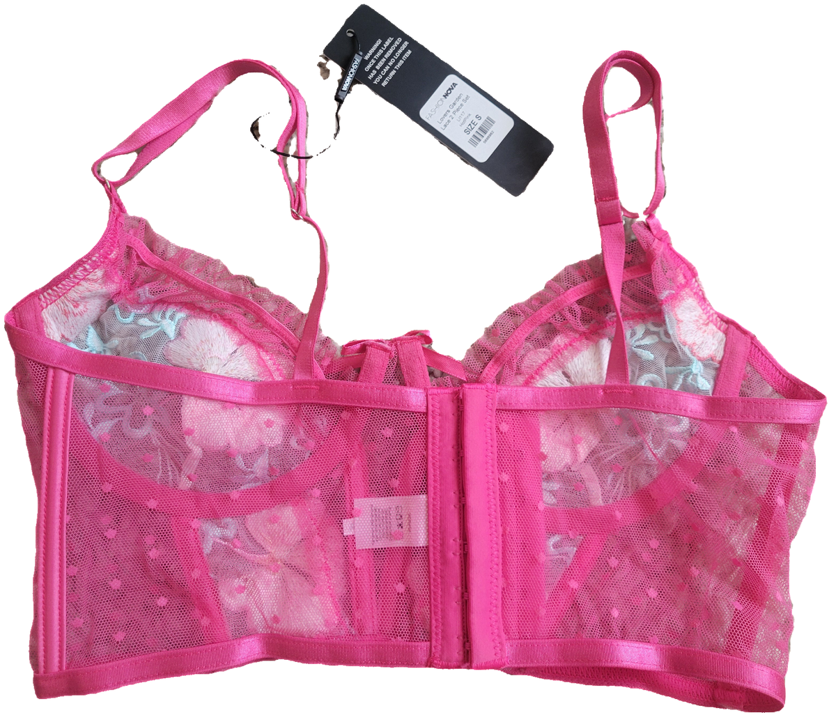 Fashion Nova Lovers Garden Lace Piece Thong Bustier Top Bra Size